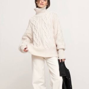 NWT Banana Republic ITALIAN MERINO-BLEND MIXED-STITCH SWEATER, S